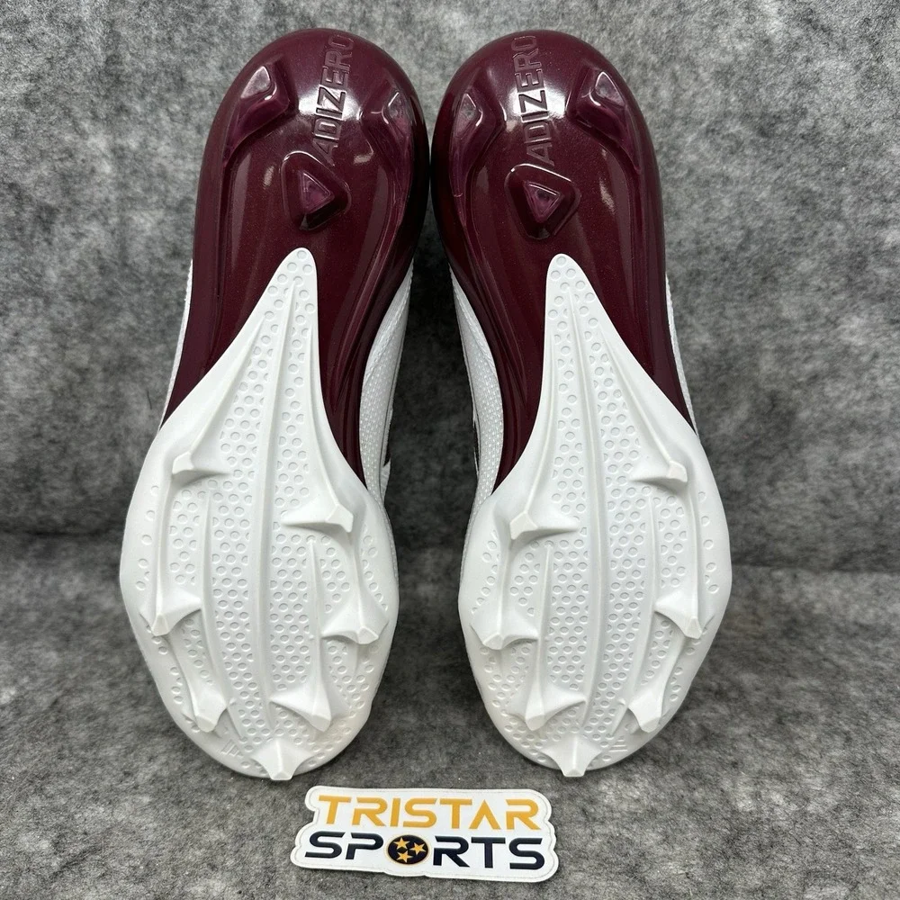 Adidas Adizero Electric Football Cleats Mens Size 7.5 White Team Maroon IE4376